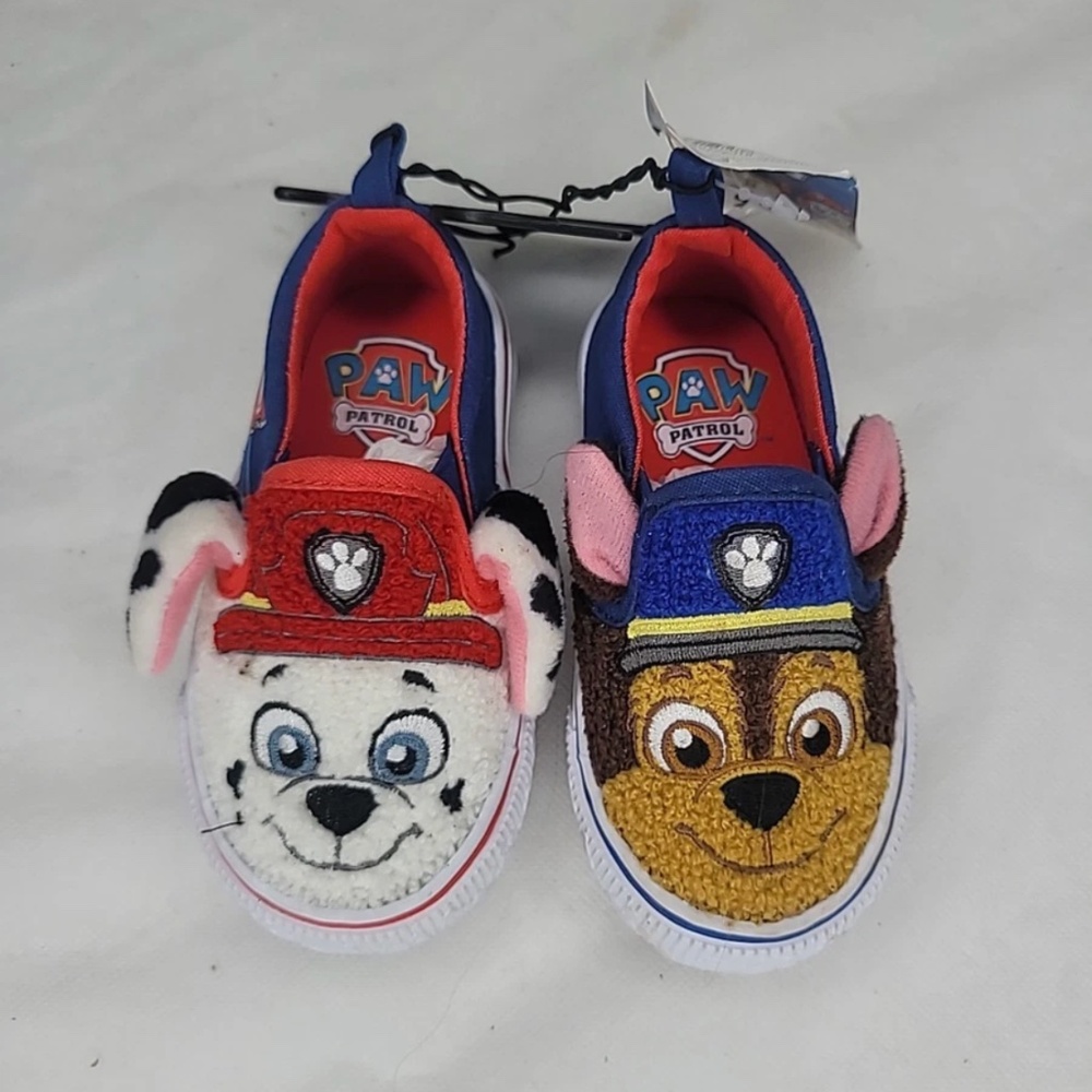 Paw Patrol Toddler Unisex Fuzzy Canvas Slip On Sneakers Shoes Size 10T NWT - Picture 6 of 9